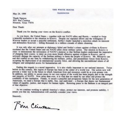 24 MAY 1999 from Bill Clinton