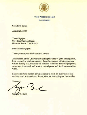 25 AUG 2003  from George W. Bush