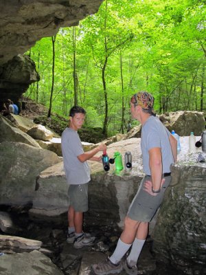 Danny and Brian Filtering Water at the Springs.jpg
