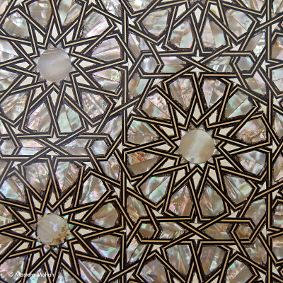 Oyster and Ivory - Detail of a Wooden Table