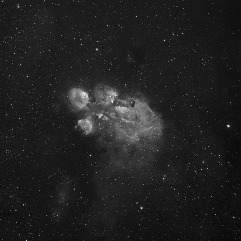 NGC 6334 Ha 10 X 2min test with Orion Optics AG12