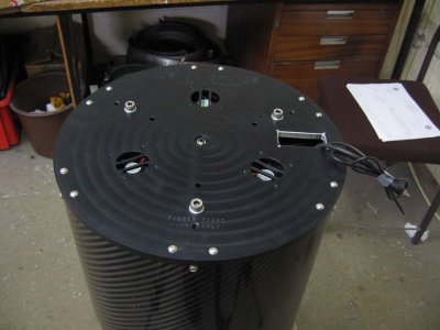 Back plate showing cables exiting OTA