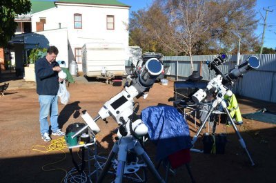 All scopes pointing at the sun