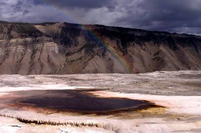 Rainbow at Mammoth Hot Springs Yellowstone NP