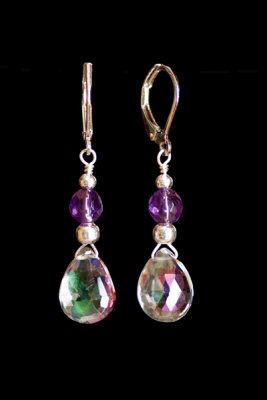 sterling rainbow quarz  briolette w amethysts earrings.jpg