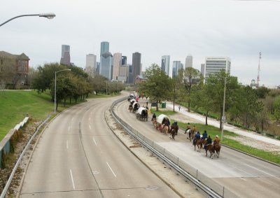 Riding in to Houston