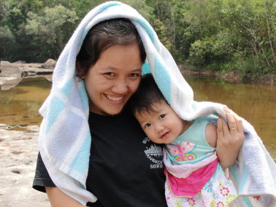 At the waterfall