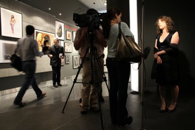 ABC-TV news team interviewing  featured photographer Lauren Greenfield