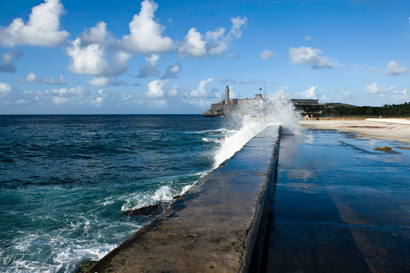 Seawall on the famous Malecn (seawall drive) in Havana