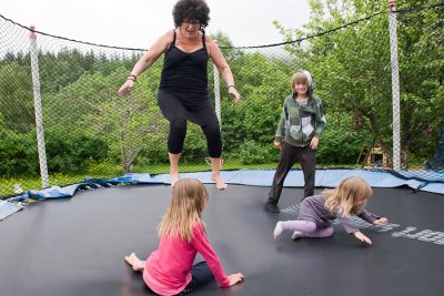 Trampoline fun Karin, Odin, Elvira & Emma