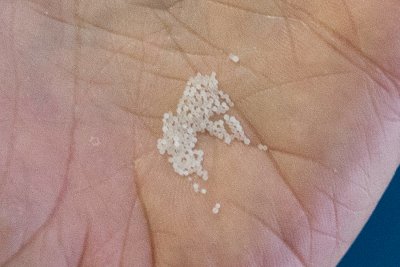 Tiny styrofoam beads