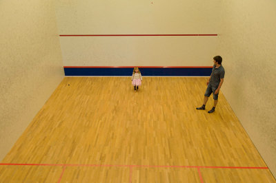 The squash court at Lovan