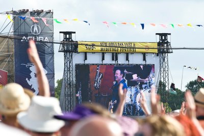 Could NOT get any closer to Springsteen on the Acura stage than this.