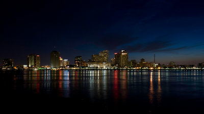 New Orleans skyline by night
