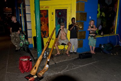 Street musicians - interestingly using a didgeridoo