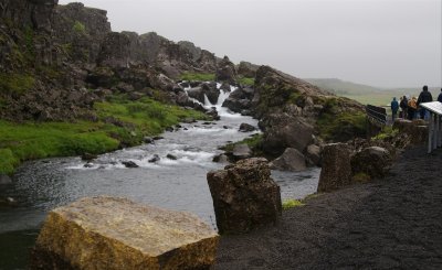 The Oxara river, crossing the Thingvellir Valley, marks the Mid-Atlantic Ridge.