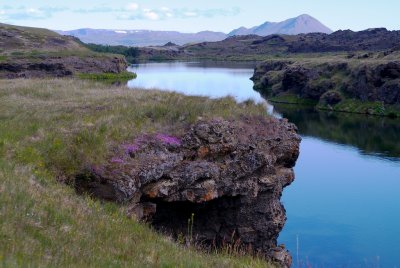 Lake  Myvatn (Midge Lake) in northeast Iceland