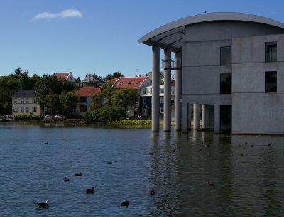 Town Hall on the pond.