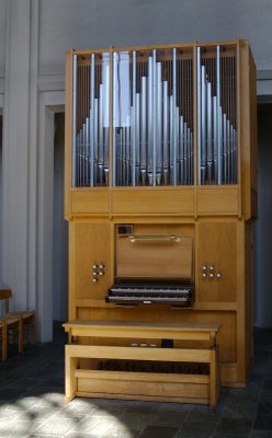 The main organ has four manuals, 102 ranks, and 72 registers, this can't be it...