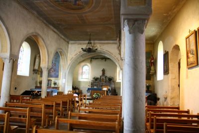 Inside of 11th century a.d. Yvoire church