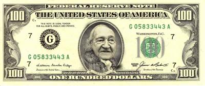 Franklin portrait on $100 bill