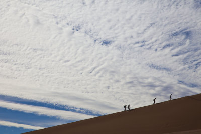 Climbing the Dunes-Namibia