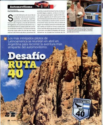 El Instituto Nacional de Promocin Turstica Argentina (INPROTUR) y Emilio Scotto,  promocionan el Desafo Ruta 40. En Colombia