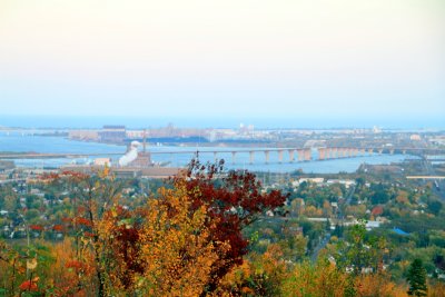 Bong Bridge, Duluth Harbor, view from Thompson Hill