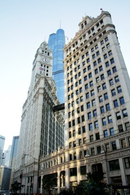 Wrigley Building with the Trump Tower, Chicago