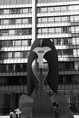 Chicago Picasso by Pablo Picasso, Daley Center, Chicago, Black and White
