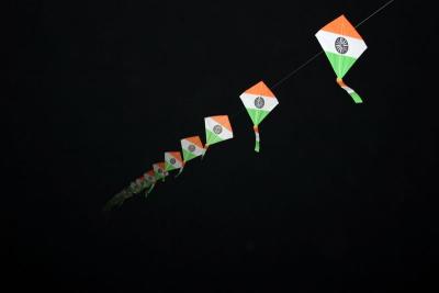 Kites in the darkness, Dilli Haat, Delhi