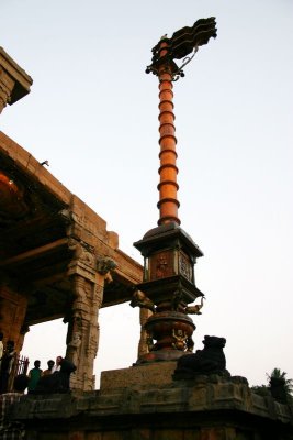 Flagstaff at the Brihadeeswara Temple, Thanjavur, India