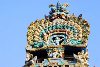 Top of the Gopuram tower, Sarangapani Temple, Kumbakonam, India