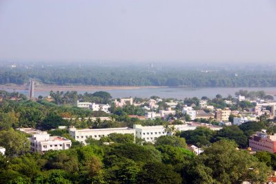 Trichy on the banks of the Cauvery, view from Rock Fort, Tiruchirapalli (Trichy)