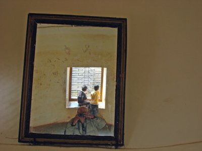 Mirror  in which Emperor  Allauddin Khilji  saw Queen Padmini standing on lower foot steps of her Summer Palace