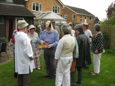 The chief sheep serving drinks