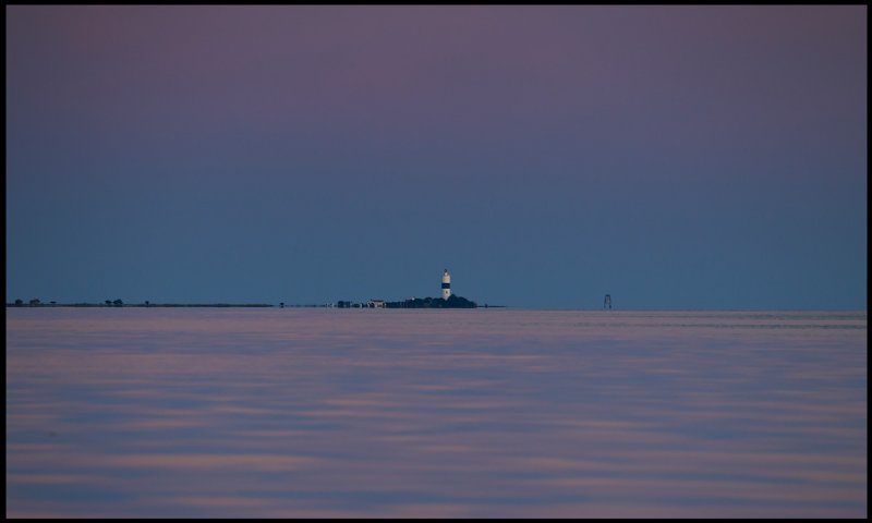 Lnge Jan lighthouse just after sunset seen from my boat