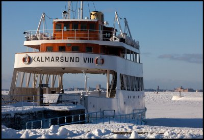 The old ferry Kalmarsund VIII at Frjestaden