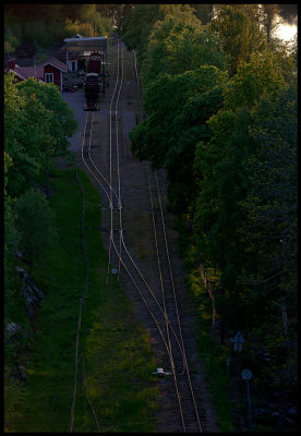 The railwaystation at Verkebck at sunset. Narrow rail 3 feet = 891 mm