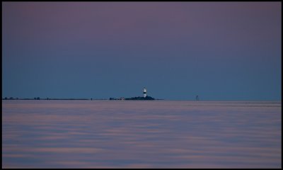 Lnge Jan lighthouse just after sunset seen from my boat