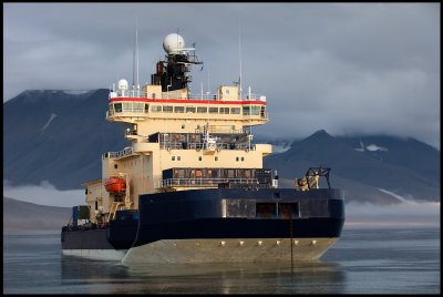 Swedish icebreaker Oden at Longyearbyen (just been on a mission at NE Greeland)