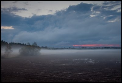 Evening fog in Liminka - Finland