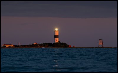 The last rays of sunlight over Lnge Jan Lighthouse - seen from my Zodiac