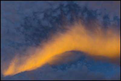 Underlightning of a cloud at dusk - land