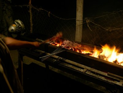 Persian barbeque with fan