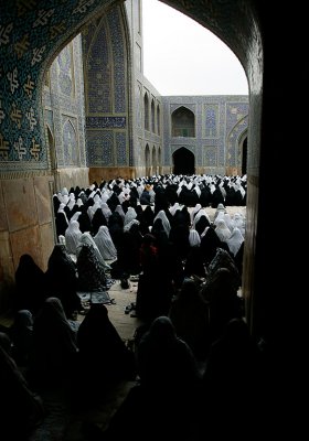 Womens part of Emam mosque during prayer
