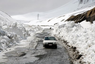 Snow melting on Military Highway