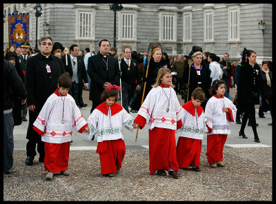 Children participating in the Easter procession