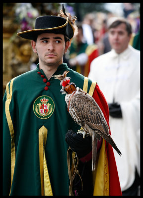 Falconer in Easter procession