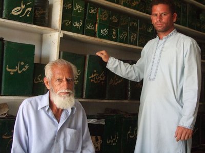 Iqbal butt saib, owner of the oldest herbal shop in Samahni